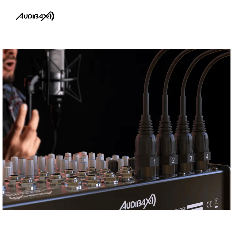 Cabo Audibax MC - XLR8 – 3M Multicore 8 XLR Macho 8 XLR Fêmea 6