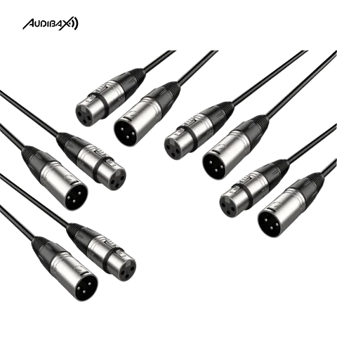 Pack 5 Cabos XLR macho - XLR fêmea 3 M