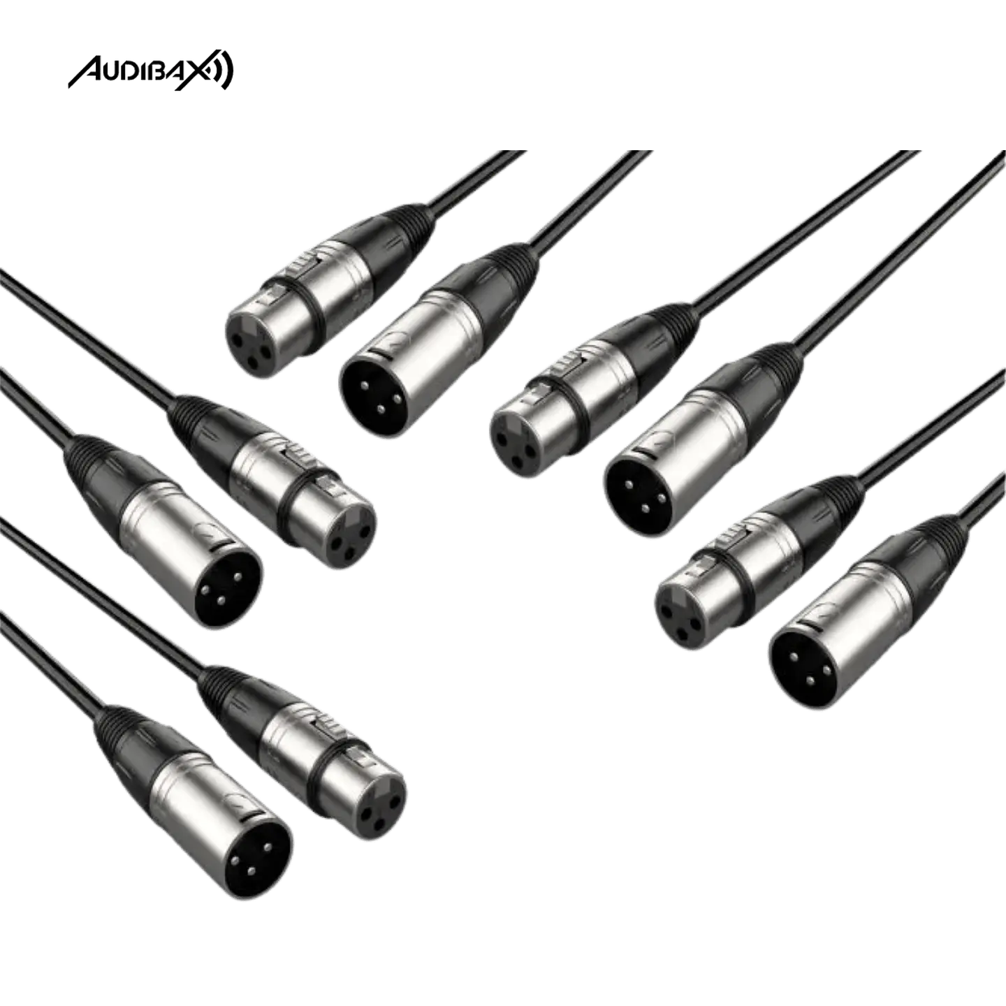 Pack 5 Cabos XLR macho - XLR fêmea 3 M 1