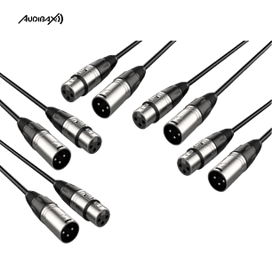 Pack 5 Cabos XLR macho - XLR fêmea 3 M