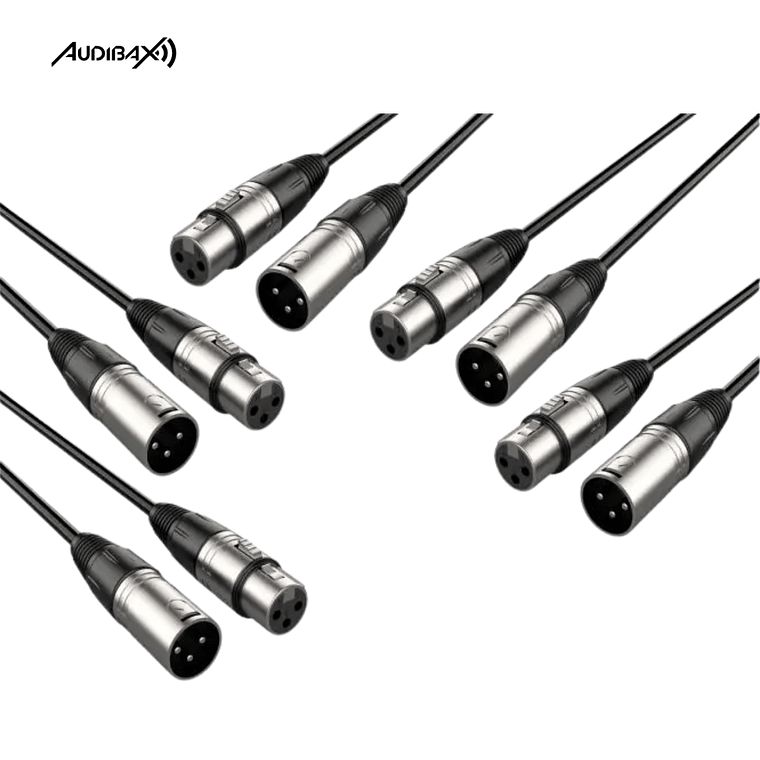 Pack 5 Cabos XLR macho - XLR fêmea 3 M 1