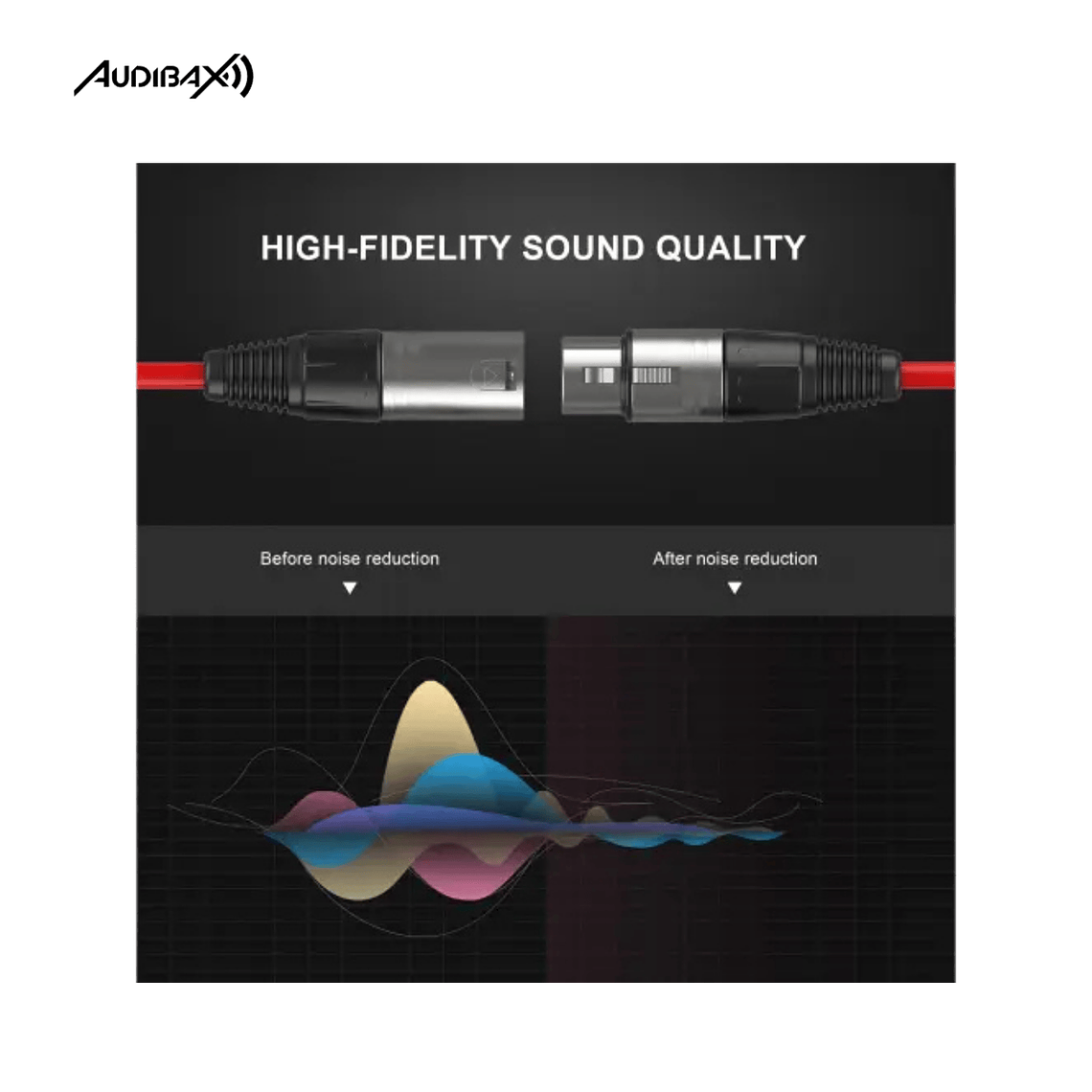 Audibax Silver Cabo XLR 30 Metros Vermelho 3