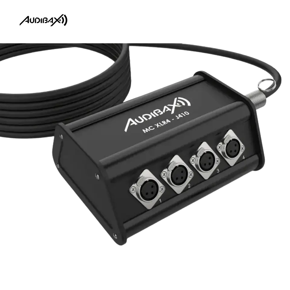 Audibax MC XLR4 J4 10 metros Stage Box 4 entrada XLR + 4 conectores 3