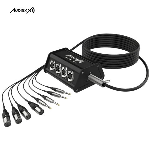 Audibax MC XLR4 J4 10 metros Stage Box 4 entrada XLR + 4 conectores