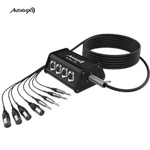 Audibax MC XLR4 J4 10 metros Stage Box 4 entrada XLR + 4 conectores