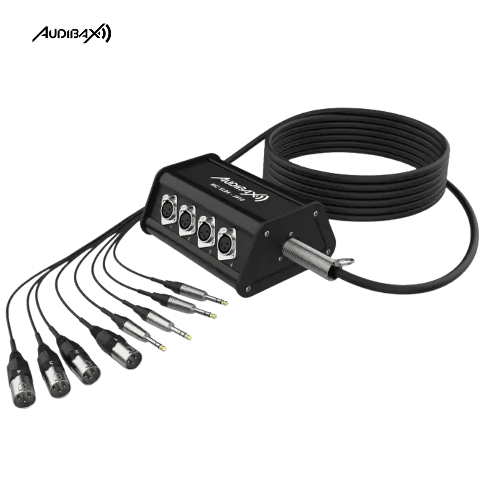 Audibax MC XLR4 J4 10 metros Stage Box 4 entrada XLR + 4 conectores 1