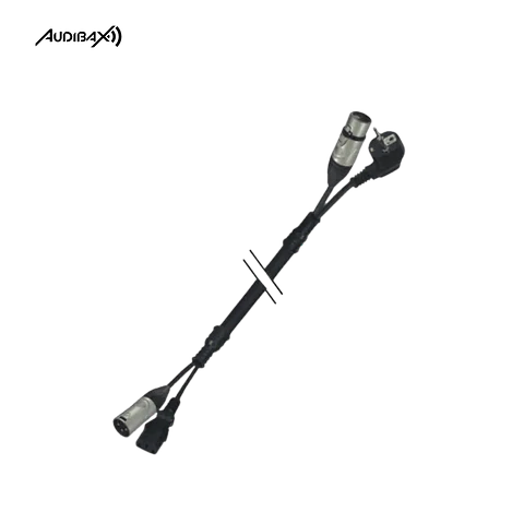 Audibax MCXXP10 XLR Cabo macho para XLR fêmea 10 metros + Tomada 220 V