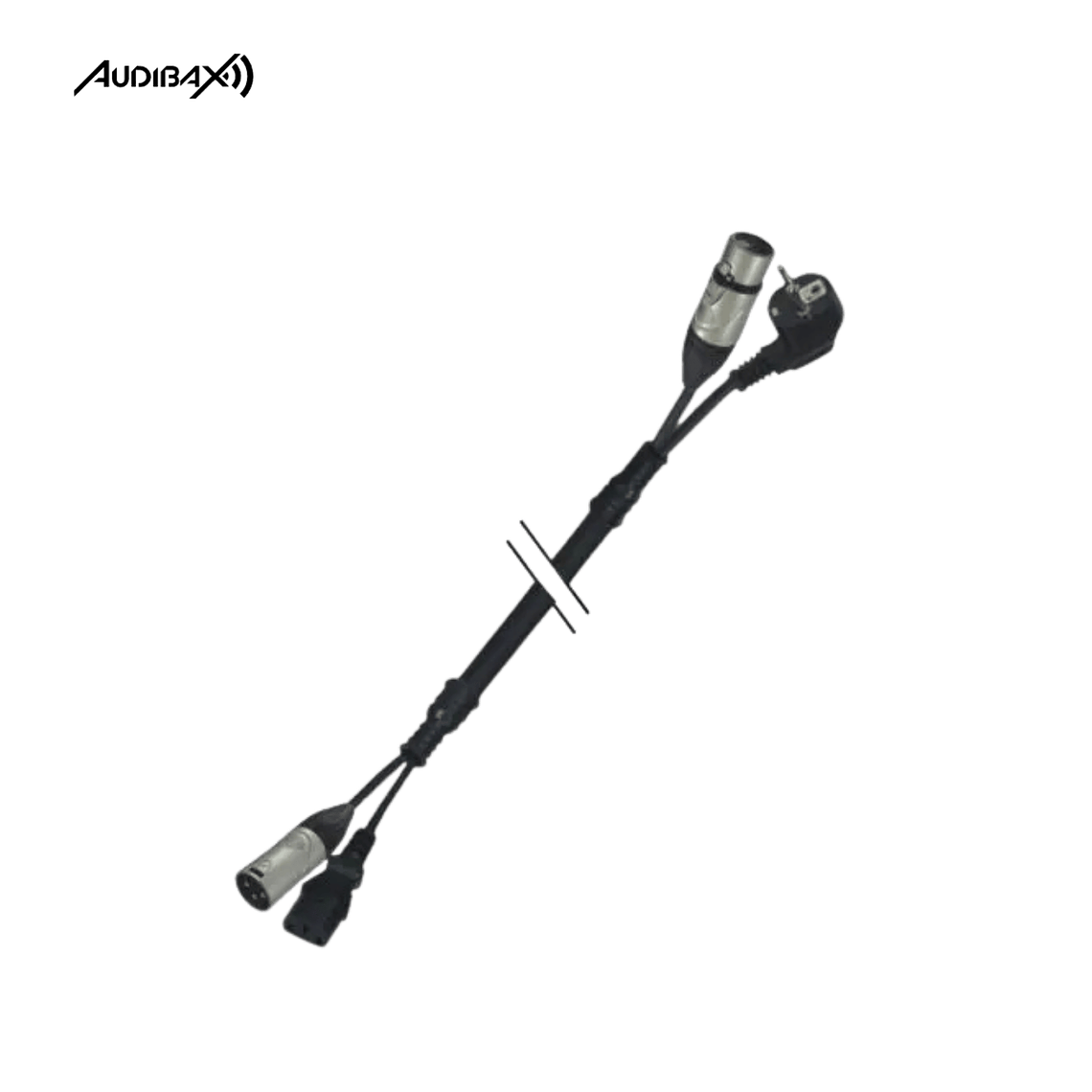 Audibax MCXXP10 XLR Cabo macho para XLR fêmea 10 metros + Tomada 220 V 1