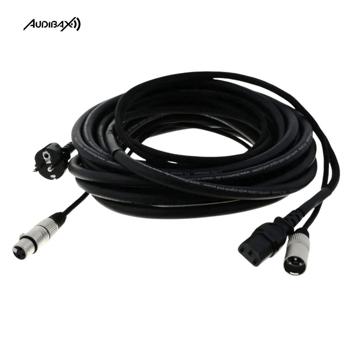 Audibax MCXXP10 XLR Cabo macho para XLR fêmea 10 metros + Tomada 220 V 2