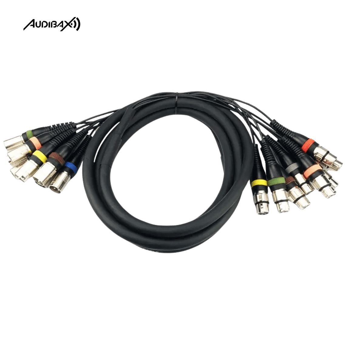Audibax 8 x XLR macho para 8 x XLR fêmea 5 metros 1
