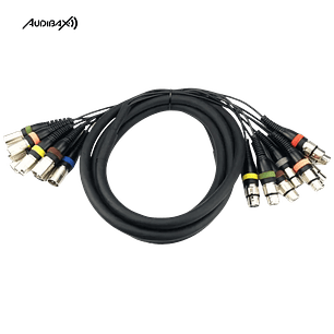 Audibax 8 x XLR macho para 8 x XLR fêmea 5 metros