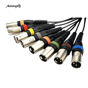 Audibax 8 x XLR macho para 8 x XLR fêmea 5 metros