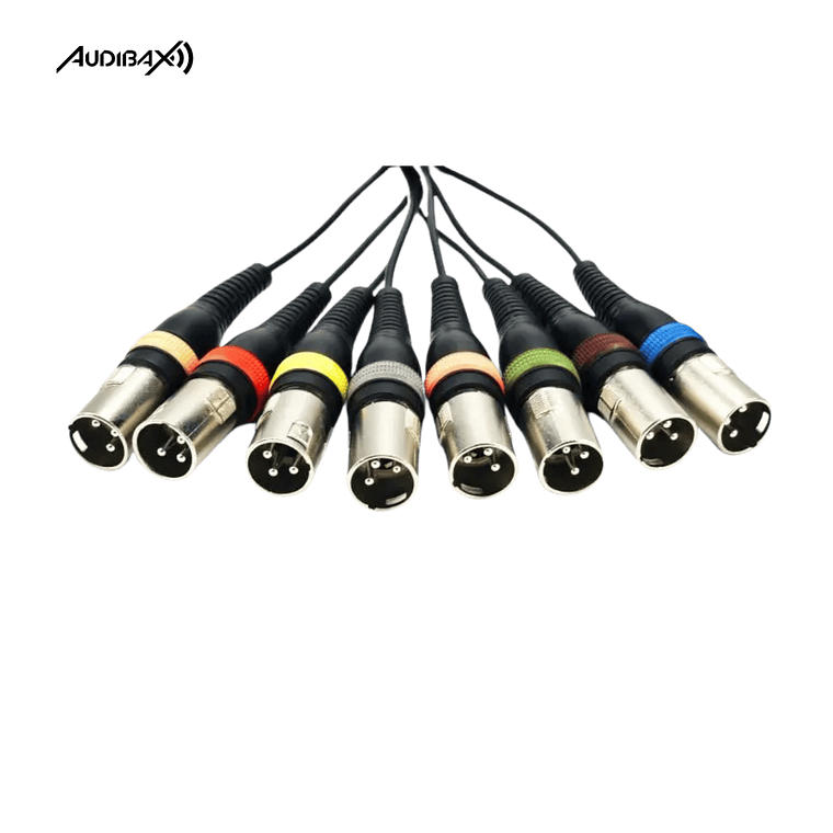 Audibax 8 x XLR macho para 8 x XLR fêmea 5 metros 3