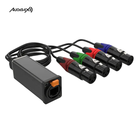 Audibax RJ-4 Cabo Multicore 4 x XLR Fêmea para RJ45 Cat5