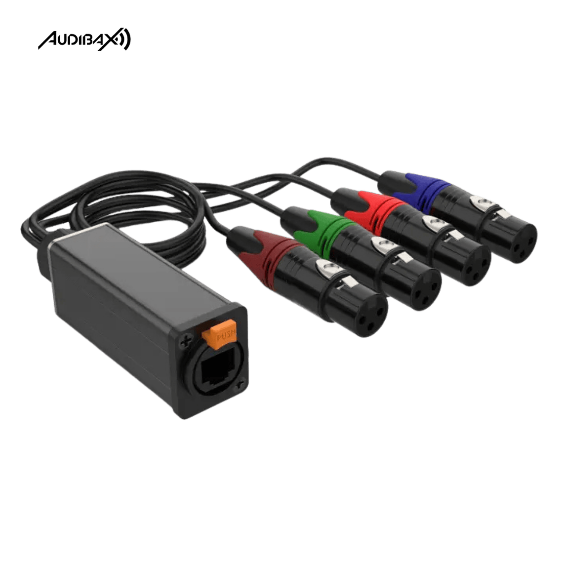 Audibax RJ-4 Cabo Multicore 4 x XLR Fêmea para RJ45 Cat5 1