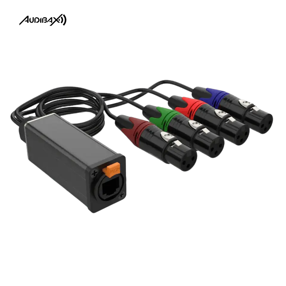Audibax RJ-4 Cabo Multicore 4 x XLR Fêmea para RJ45 Cat5 1
