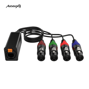 Audibax RJ-4 Cabo Multicore 4 x XLR Fêmea para RJ45 Cat5