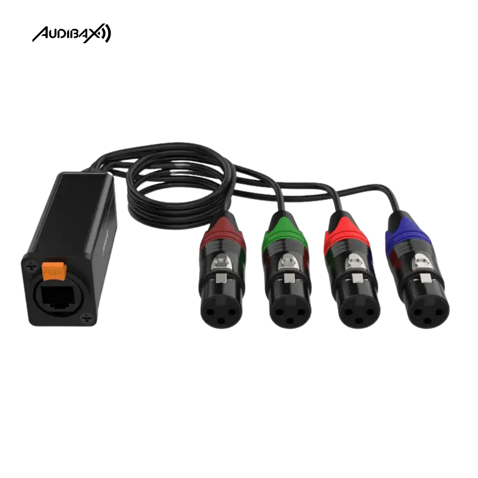 Audibax RJ-4 Cabo Multicore 4 x XLR Fêmea para RJ45 Cat5 2
