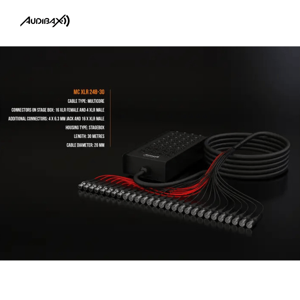 Audibax MC XLR 248 30 Palco 30M Cabo Multipar 8