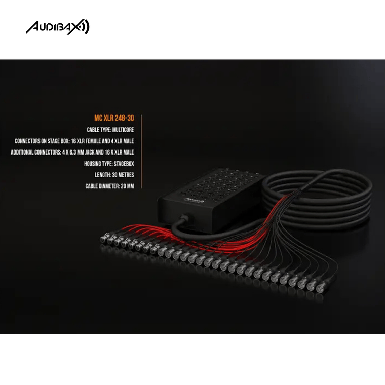 Audibax MC XLR 248 30 Palco 30M Cabo Multipar 8
