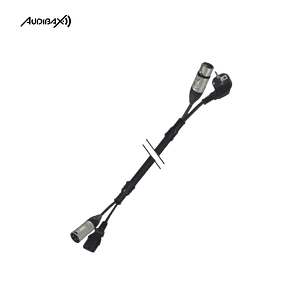 Audibax XLR Cabo macho - XLR fêmea 15 metros + tomada 220 V