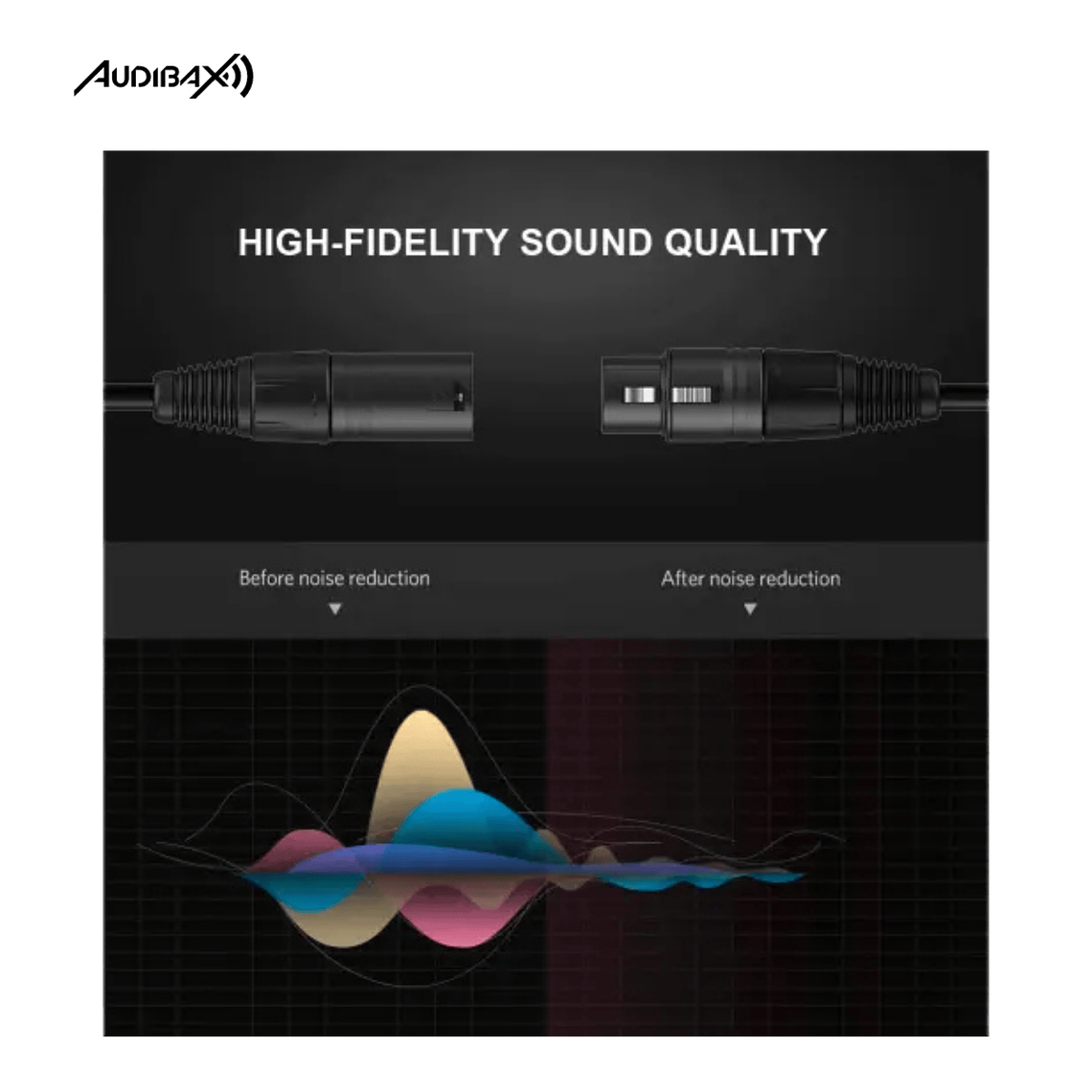 Audibax Silver XLR Macho - XLR Fêmea 10 Metros Preto 4