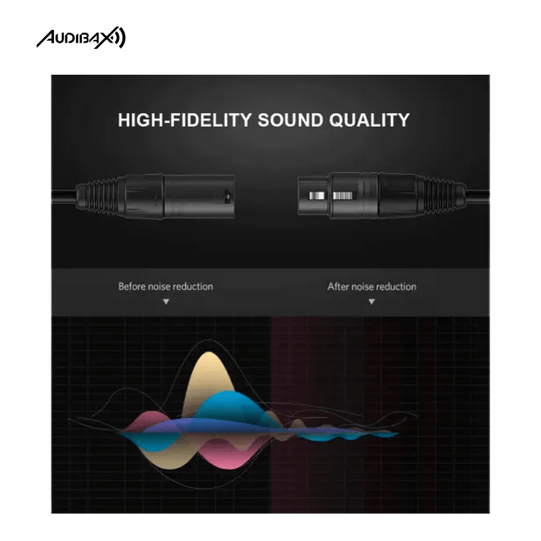 Audibax Silver XLR Macho - XLR Fêmea 10 Metros Preto 4