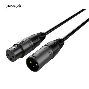 Audibax Silver XLR Macho - XLR Fêmea 10 Metros Preto
