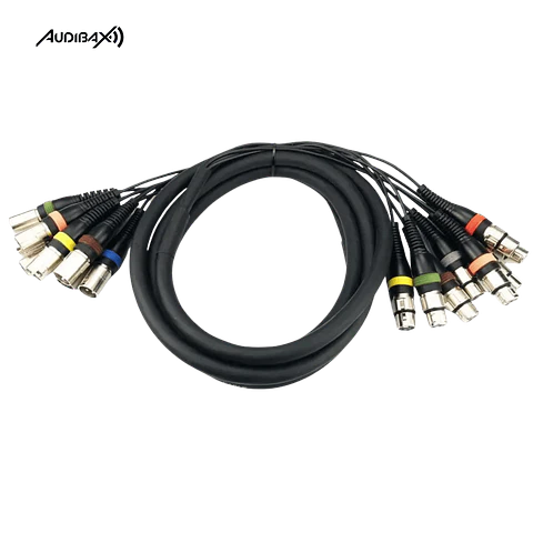 Audibax Cable 8 x XLR macho para 8 x XLR fêmea 10 metros