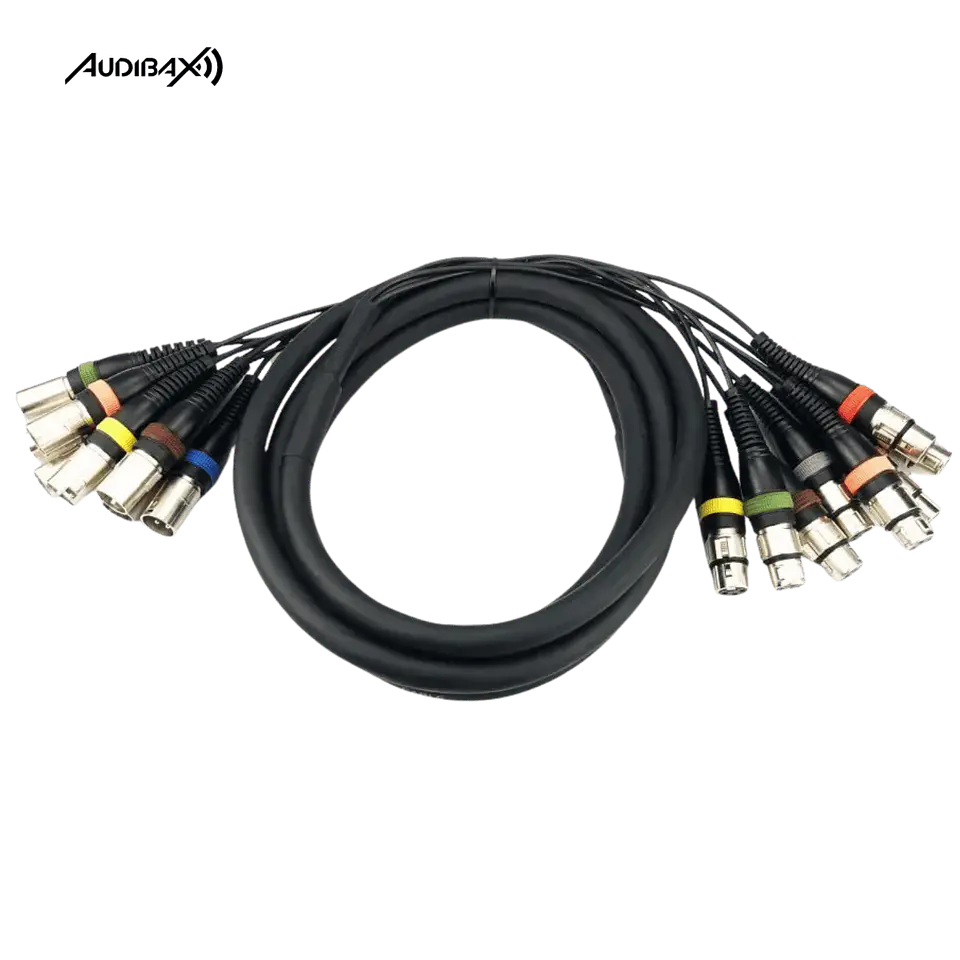 Audibax Cable 8 x XLR macho para 8 x XLR fêmea 10 metros 1