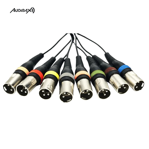 Audibax Cable 8 x XLR macho para 8 x XLR fêmea 10 metros