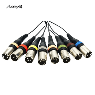 Audibax Cable 8 x XLR macho para 8 x XLR fêmea 10 metros