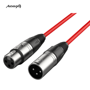 Audibax Silver Cabo XLR 3 Metros Vermelho