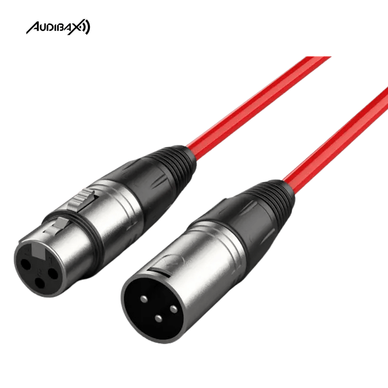 Audibax Silver Cabo XLR 3 Metros Vermelho 1