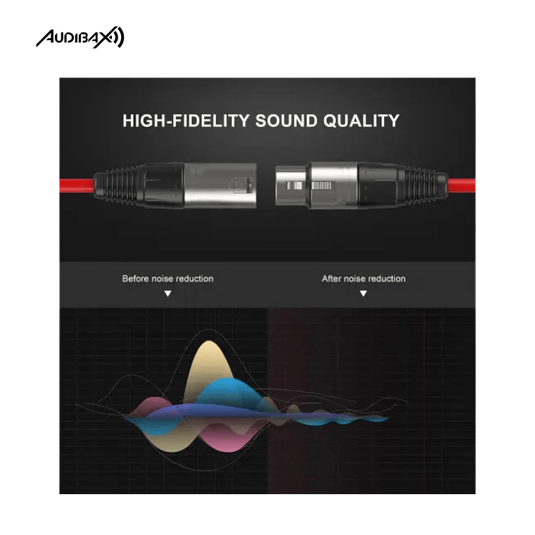 Audibax Silver Cabo XLR 3 Metros Vermelho 4