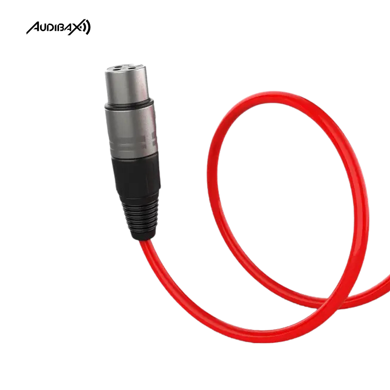 Audibax Silver Cabo XLR 3 Metros Vermelho 2