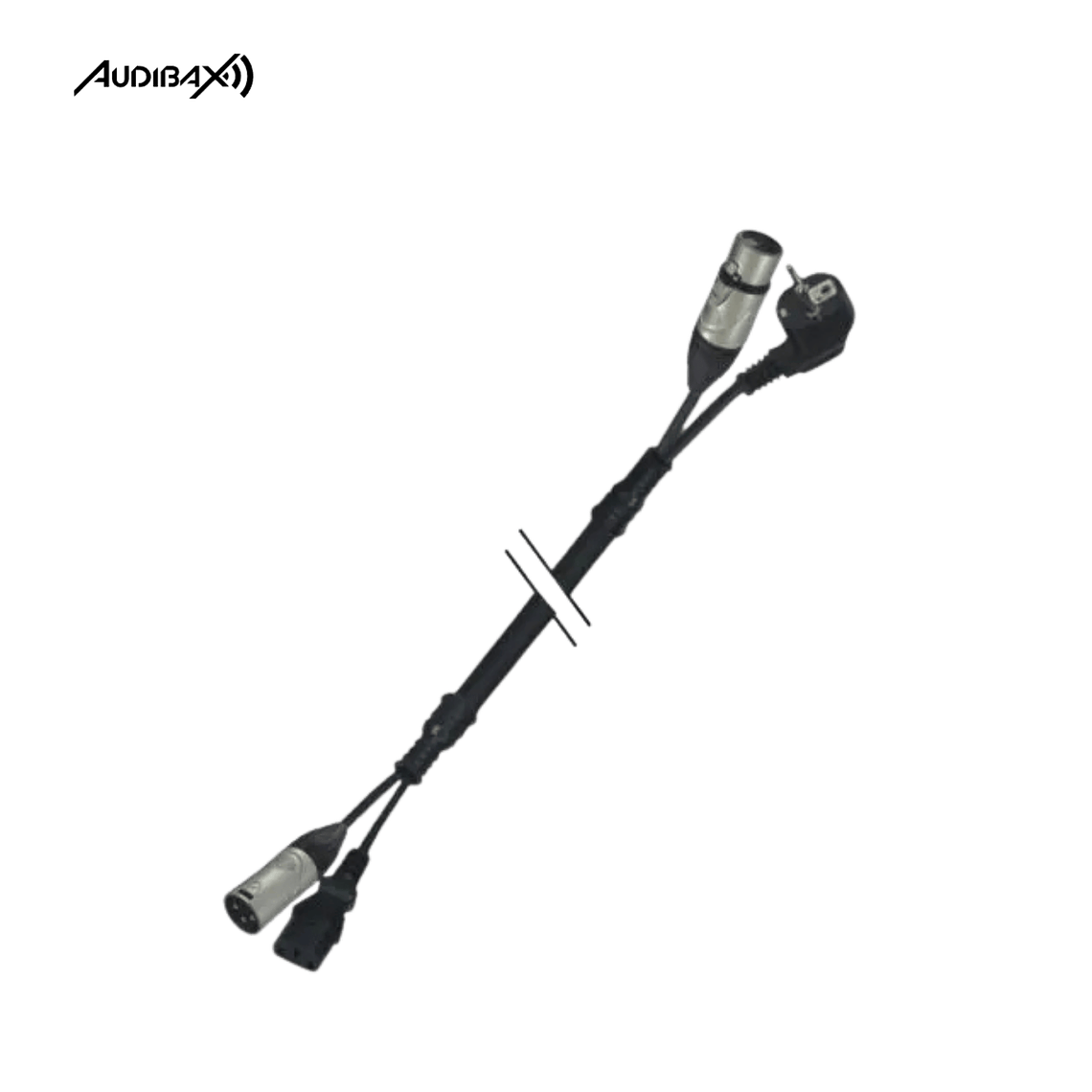 Audibax MCXXP20 XLR macho para XLR fêmea 20 metros + 220 V 1