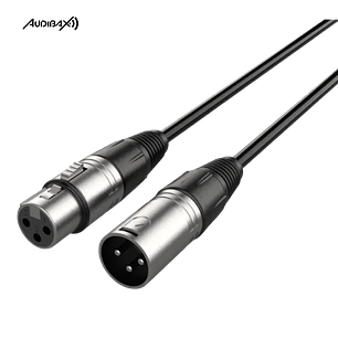 Audibax Silver Cabo XLR 75cm Preto