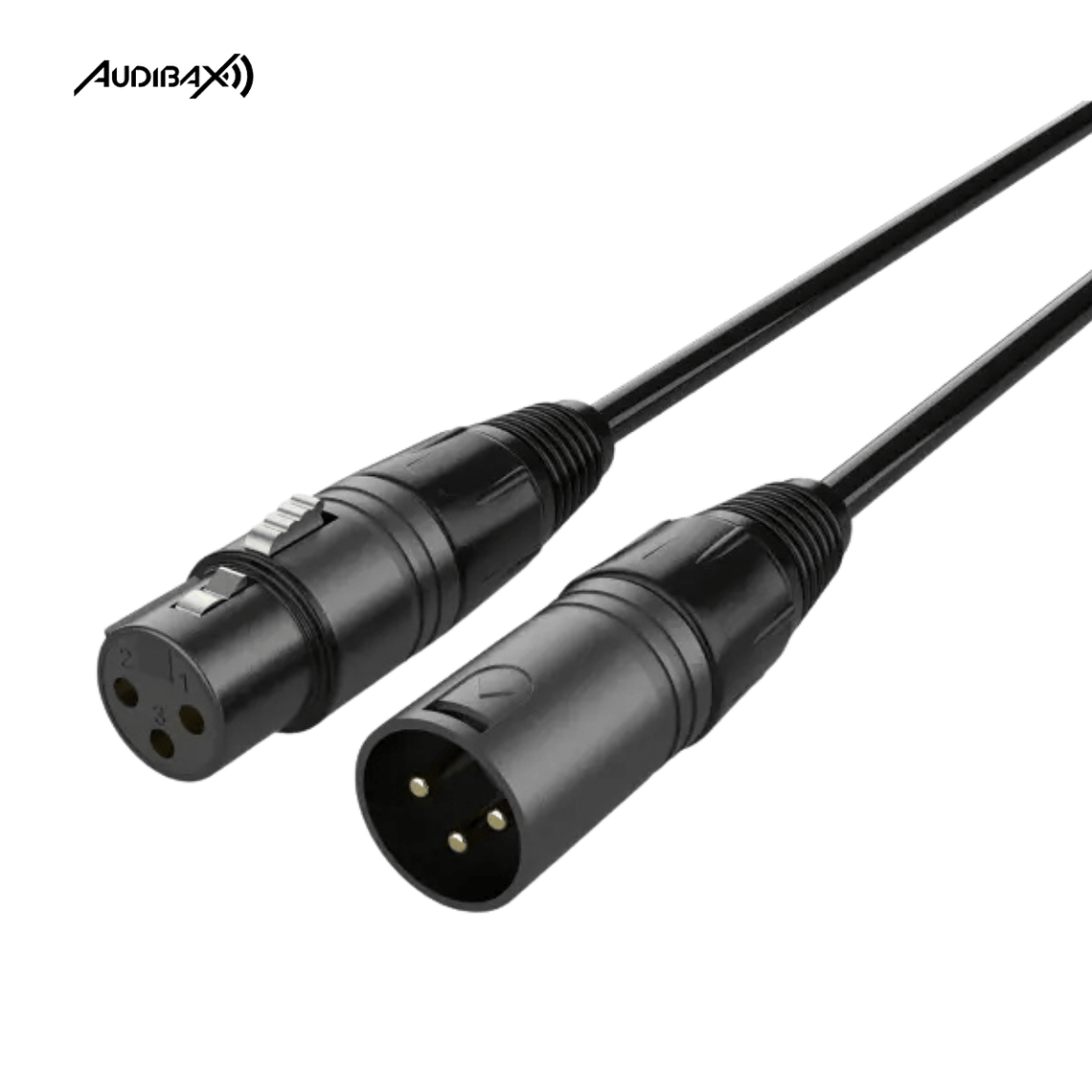 Audibax Silver Black XLR Cabo macho - XLR Fêmea 50cm 1
