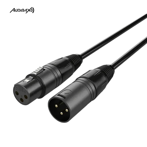 Audibax Silver Black XLR Macho - XLR Fêmea 3 Metros
