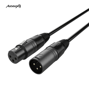 Audibax Silver Black XLR Macho - XLR Fêmea 5 Metros