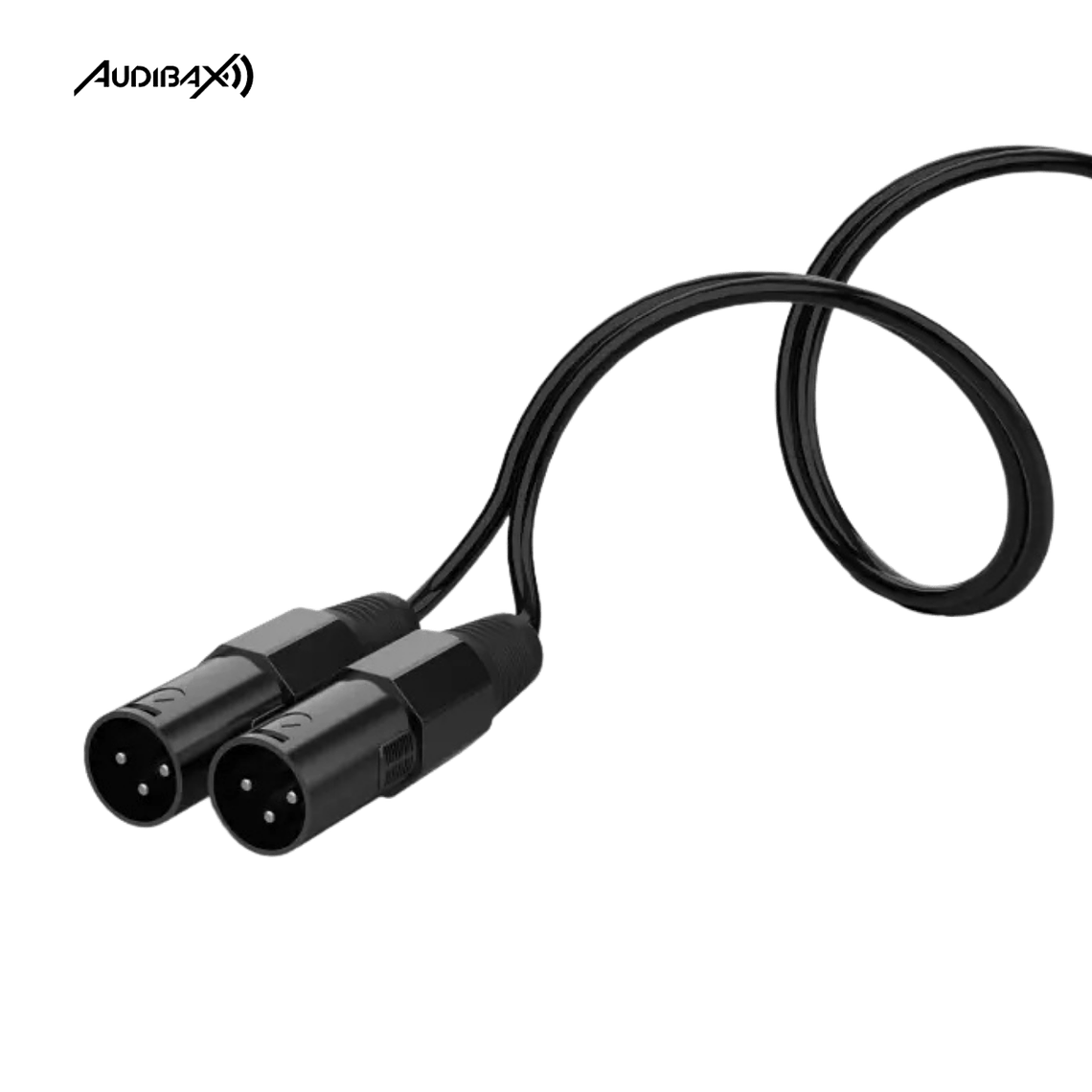 Audibax Silver Black Cable 2 XLR macho para 1 XLR fêmea 15 cm 2
