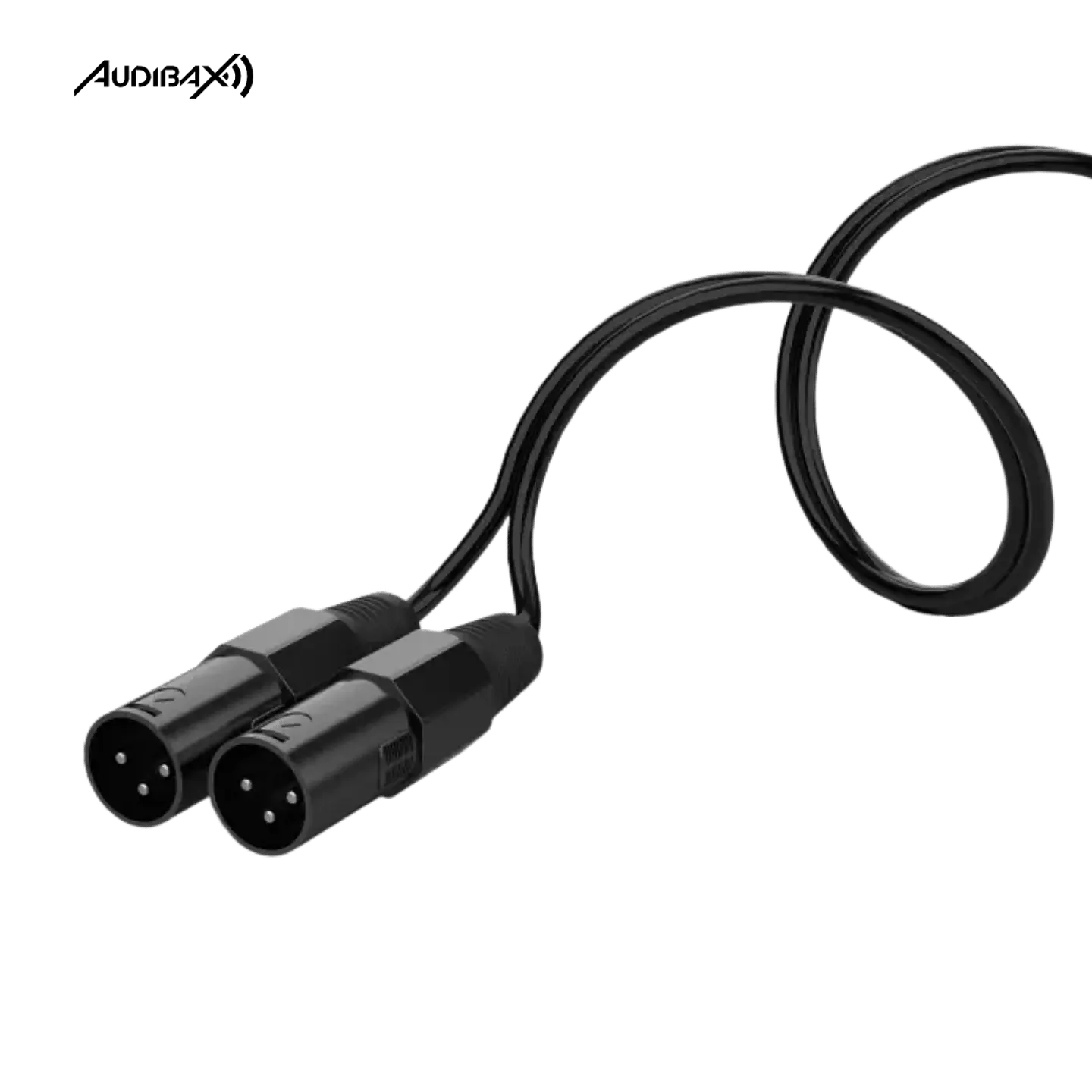 Audibax Silver Black Cable 2 XLR macho para 1 XLR fêmea 15 cm 2