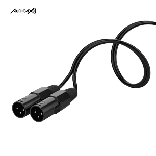 Audibax Silver Black Cable 2 XLR macho para 1 XLR fêmea 15 cm