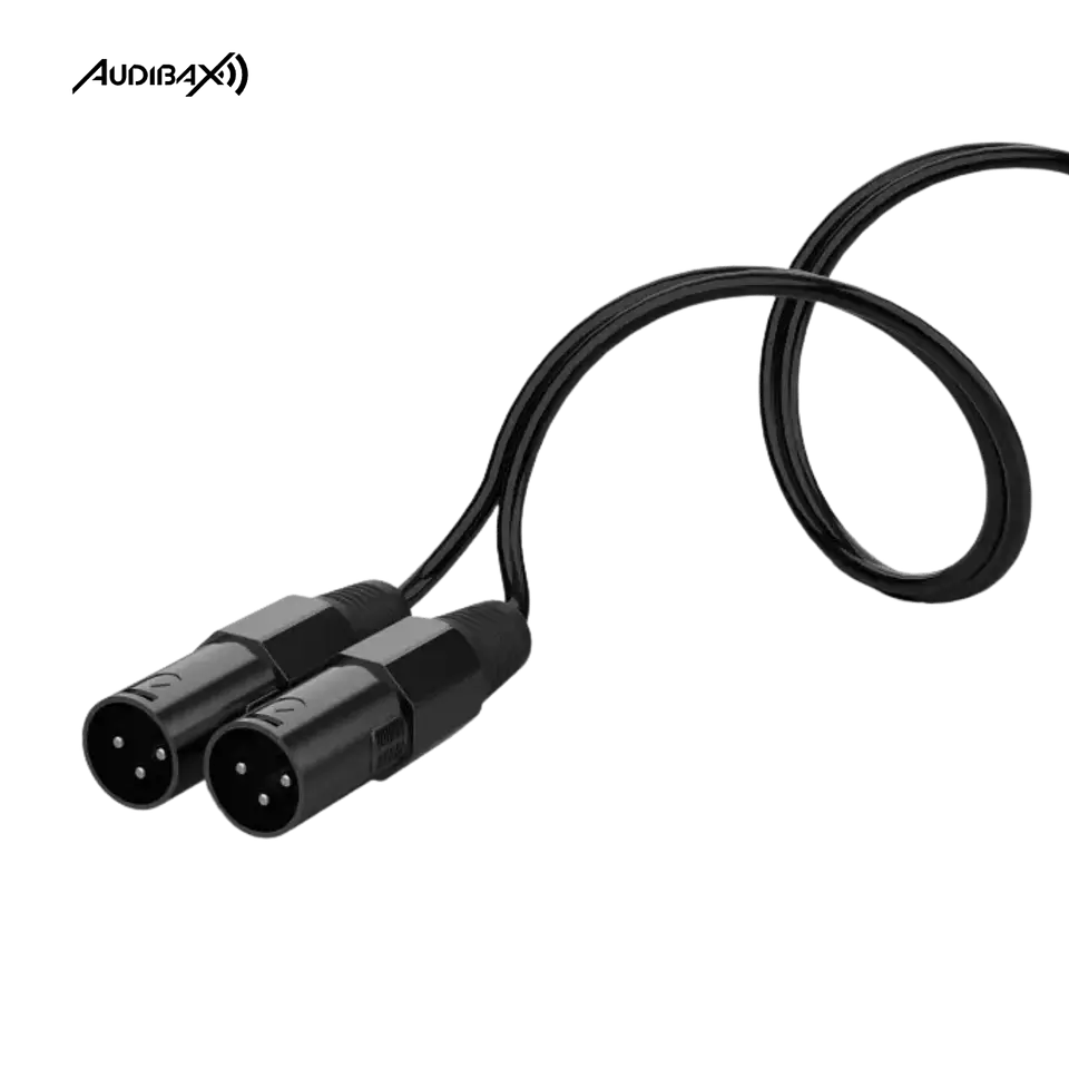 Audibax Silver Black Cable 2 XLR macho para 1 XLR fêmea 15 cm 2