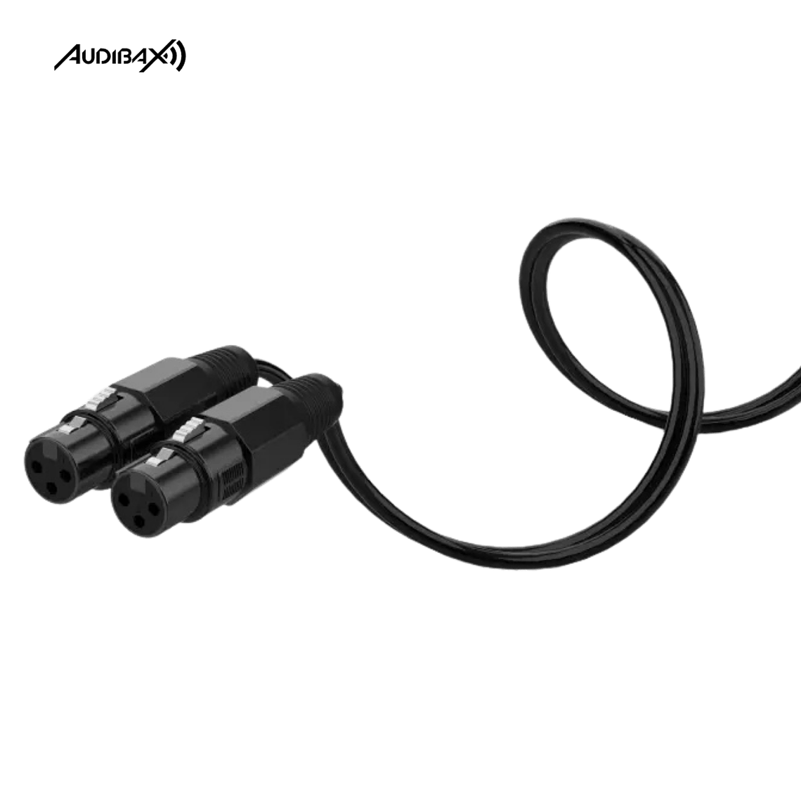 Audibax Silver Black Cable 2 XLR macho para 1 XLR fêmea 20 cm 2