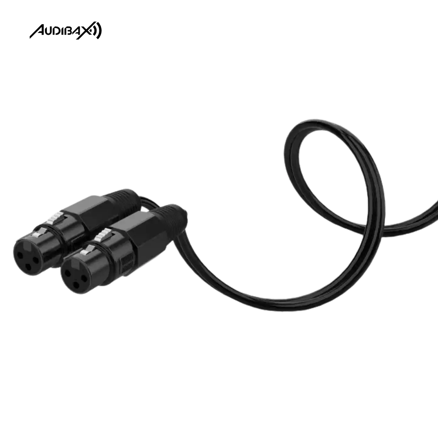 Audibax Silver Black Cable 2 XLR macho para 1 XLR fêmea 20 cm 2