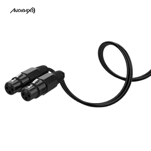 Audibax Silver Black Cable 2 XLR macho para 1 XLR fêmea 20 cm