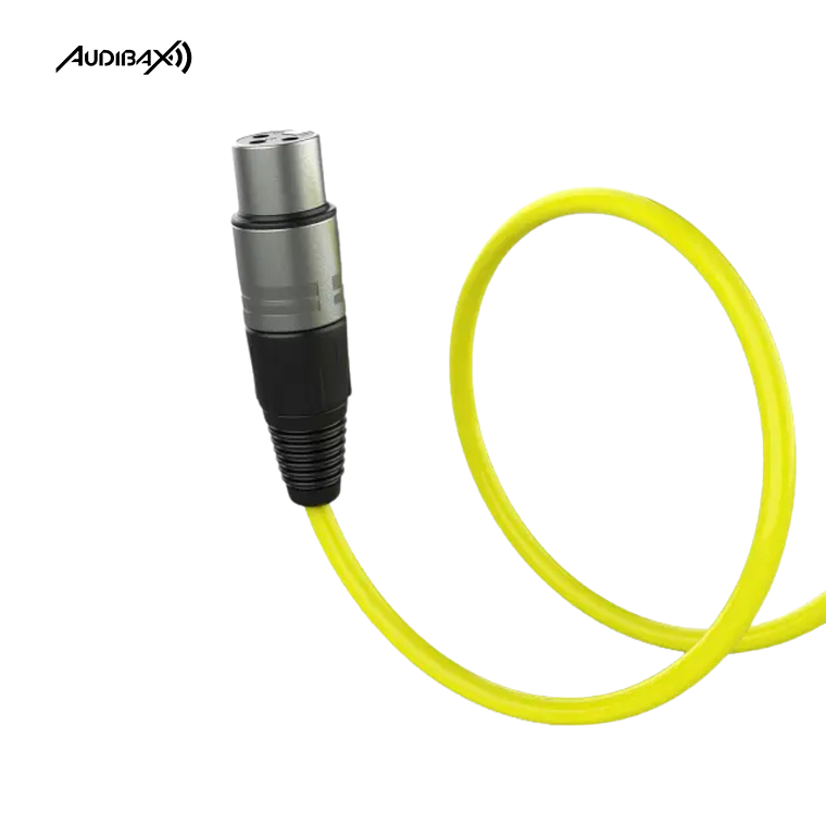 Audibax Silver XLR Cabo Macho - XLR Fêmea 3 Metros Amarelo 3