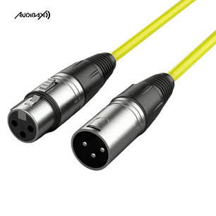 Audibax Silver XLR Cabo Macho - XLR Fêmea 6 Metros Amarelo